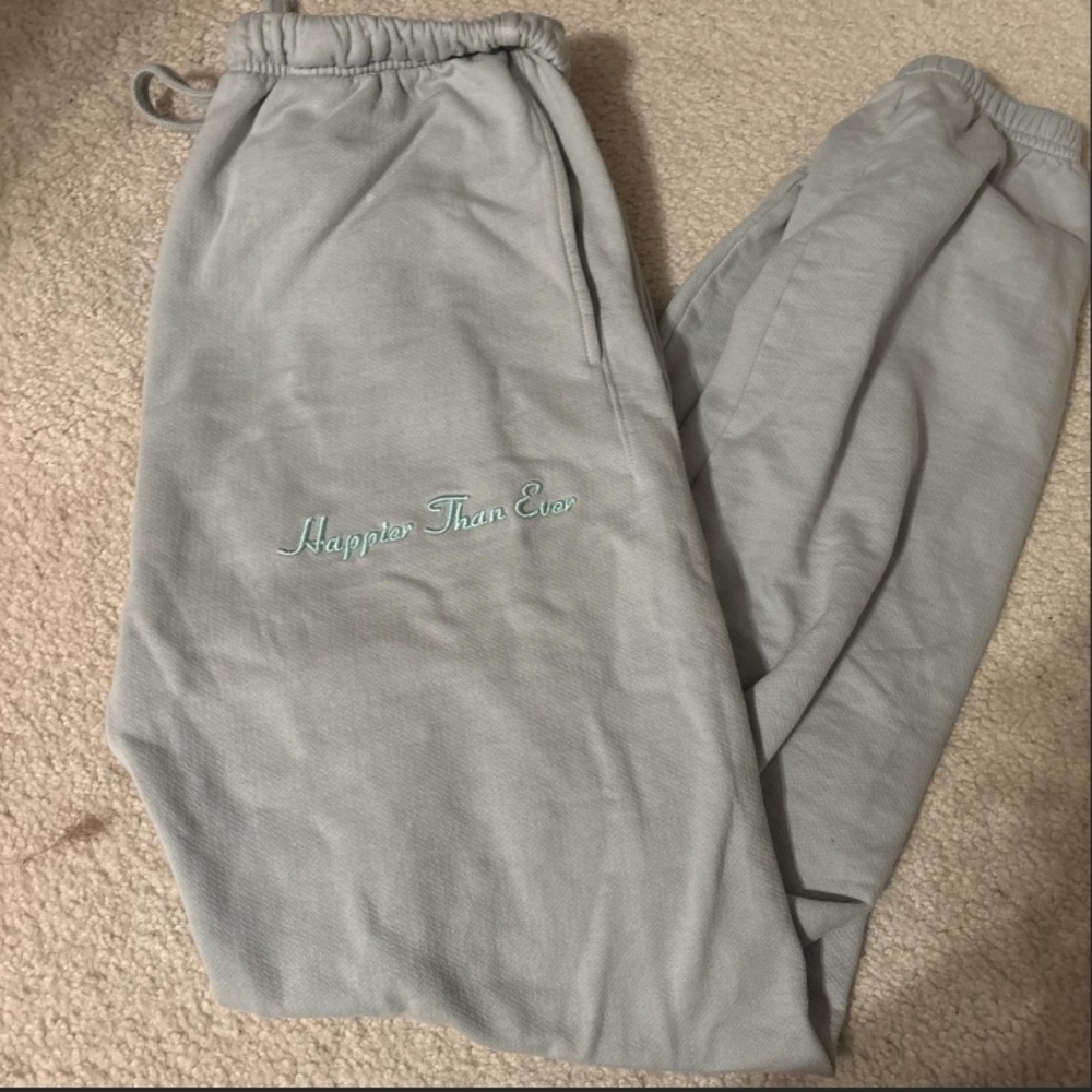 Billie Eilish Happier Than Ever Sweatpants Joggers Size Small Blue